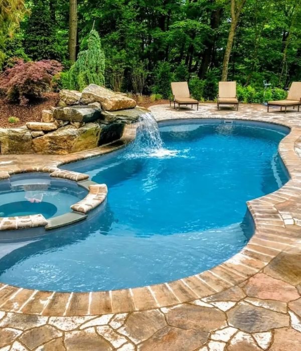 Backyard pool with waterfall - AB premium